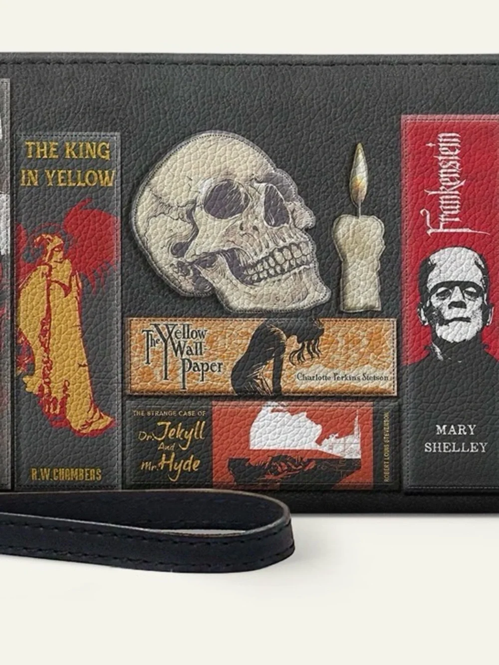 Black Graphic Book-Print Briefcase